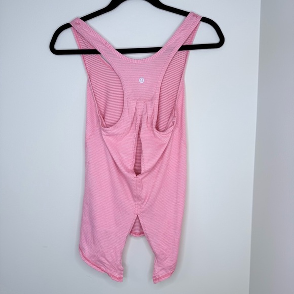 Lululemon Salute the Sun Tank – Heathered Yum Yum Pink Size 4 Tie Up Split Back - Picture 5 of 9